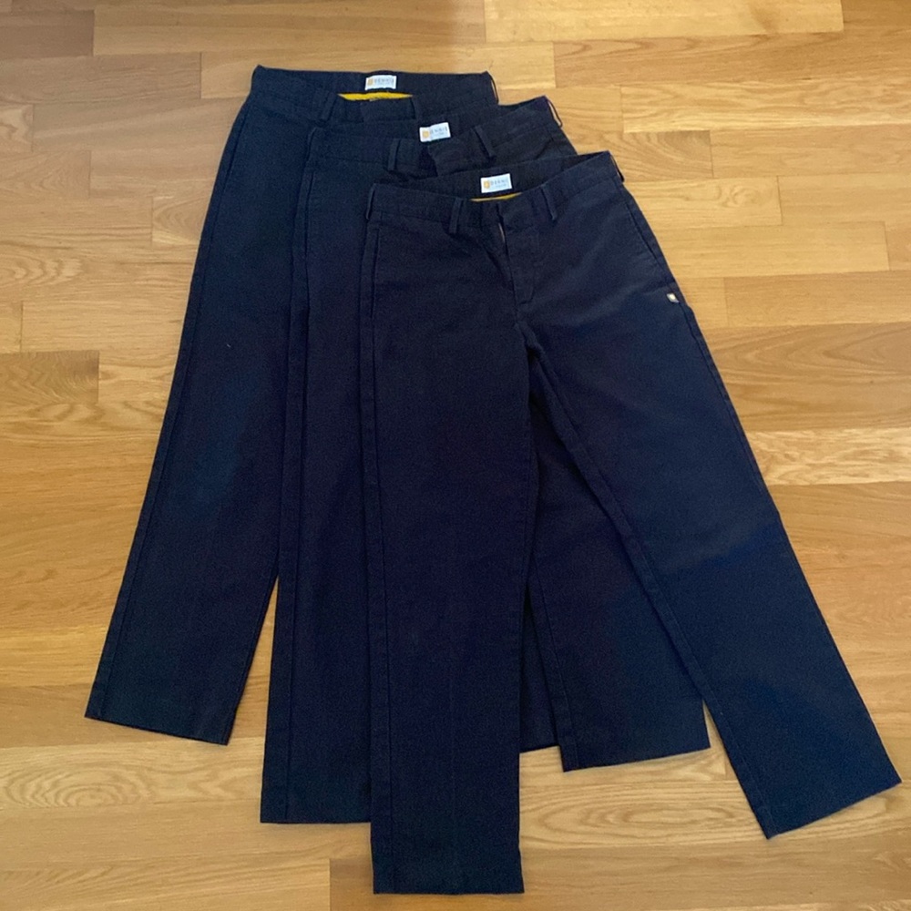 DENNIS Uniform Navy Flat Front Twill Pants Men’s 31 x 31, Lot of 3, Style 077000